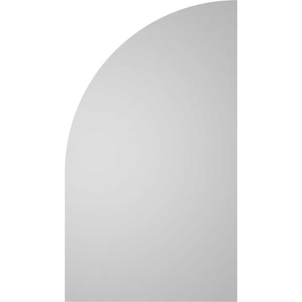 Ekena Millwork Quarter Round Top Right Surface Mount PVC Gable Vent w/ 2"W x 1-1/2"P Brickmould Frame, 16"W x 28"H - GVPQR16X2802SN