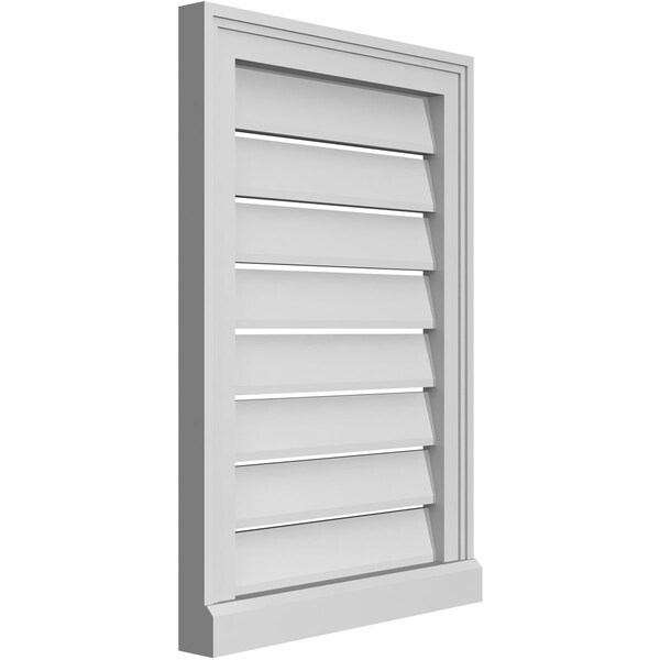 Ekena Millwork Vertical Surface Mount PVC Gable Vent: Functional, w/ 2"W x 2"P Brickmould Sill Frame, 18"W x 26"H - GVPVE18X2603SF