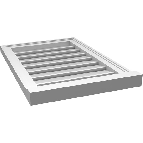 Ekena Millwork Vertical Surface Mount PVC Gable Vent: Functional, w/ 2"W x 2"P Brickmould Sill Frame, 18"W x 26"H - GVPVE18X2603SF