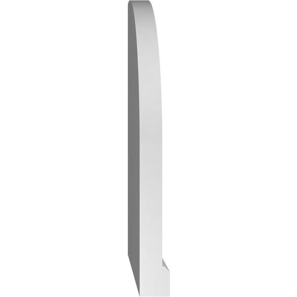 Ekena Millwork Quarter Round Top Left Surface Mount PVC Gable Vent w/ 2"W x 2"P Brickmould Sill Frame, 12"W x 22"H - GVPQL12X2203SN