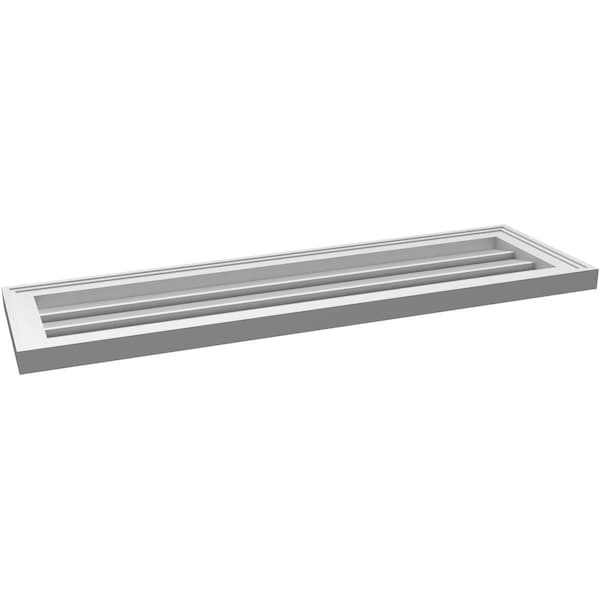 Ekena Millwork Vertical Surface Mount PVC Gable Vent: Functional, w/ 2"W x 1-1/2"P Brickmould Frame, 40"W x 12"H - GVPVE40X1202SF