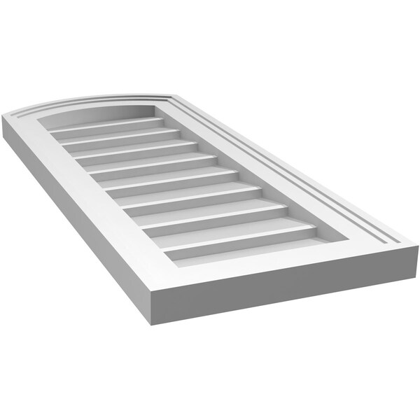 Ekena Millwork Arch Top Surface Mount PVC Gable Vent: Functional, w/ 2"W x 1-1/2"P Brickmould Frame, 12"W x 28"H - GVPAR12X2802SF