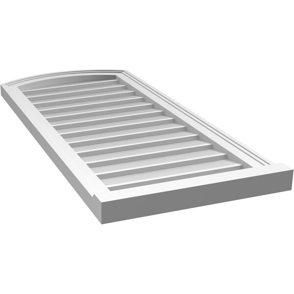 Ekena Millwork Arch Top Surface Mount PVC Gable Vent: Functional, w/ 2"W x 2"P Brickmould Sill Frame, 18"W x 40"H - GVPAR18X4003SF