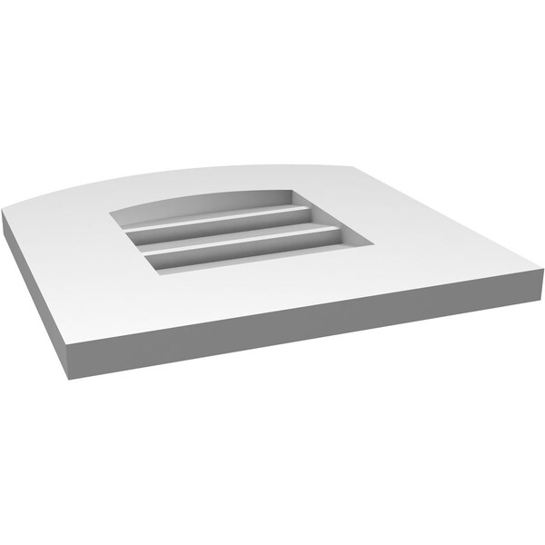 Ekena Millwork Arch Top Surface Mount PVC Gable Vent: Non-Functional, w/ 3-1/2"W x 1"P Standard Frame, 12"W x 42"H - GVPAR12X4201SN