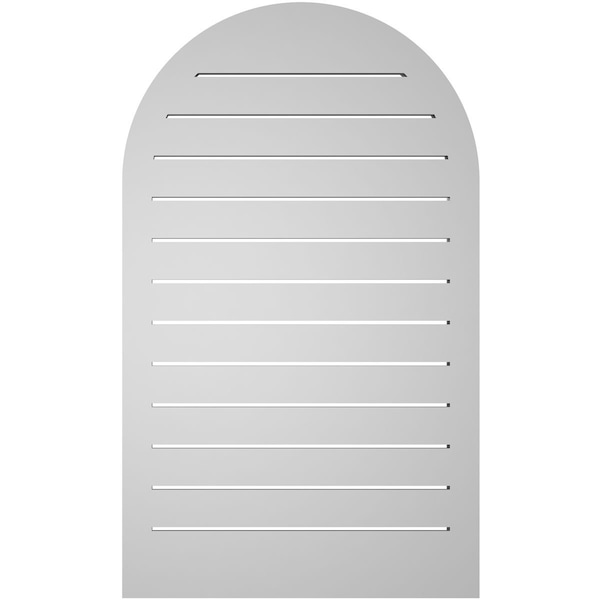 Ekena Millwork Round Top Surface Mount PVC Gable Vent: Functional, w/ 2"W x 1-1/2"P Brickmould Frame, 24"W x 40"H - GVPRT24X4002SF