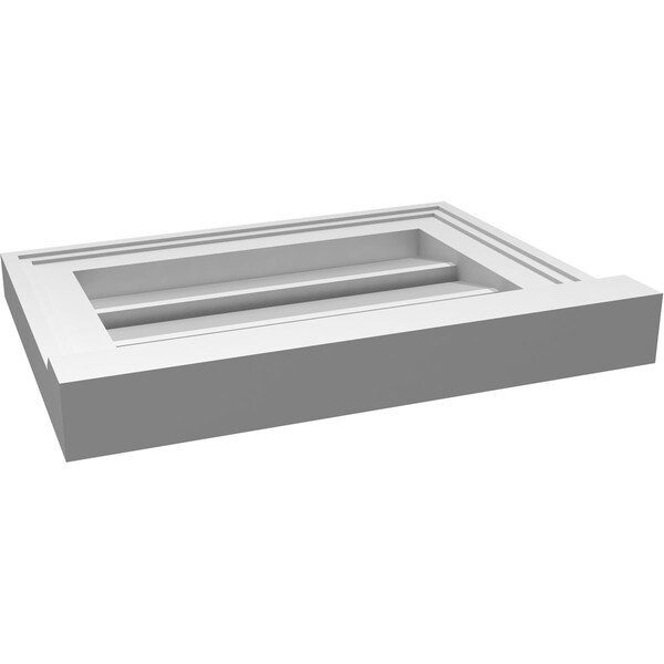 Ekena Millwork Vertical Surface Mount PVC Gable Vent: Functional, w/ 2"W x 2"P Brickmould Sill Frame, 16"W x 12"H - GVPVE16X1203SF