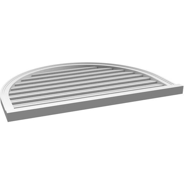 Ekena Millwork Round Top Surface Mount PVC Gable Vent: Functional, w/ 2"W x 2"P Brickmould Sill Frame, 42"W x 30"H - GVPRT42X3003SF