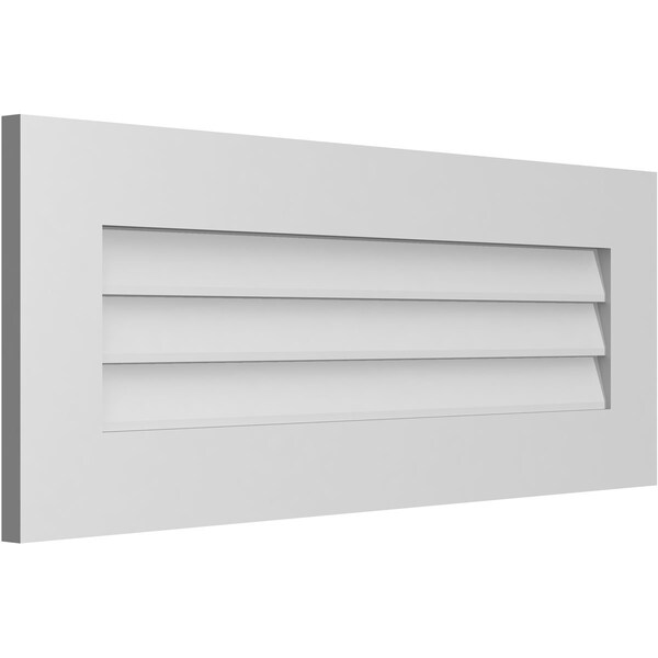 Ekena Millwork Vertical Surface Mount PVC Gable Vent: Non-Functional, w/3-1/2"W x 1"H, Standard Frame, 36"W x 14"H - GVPVE36X1401SN
