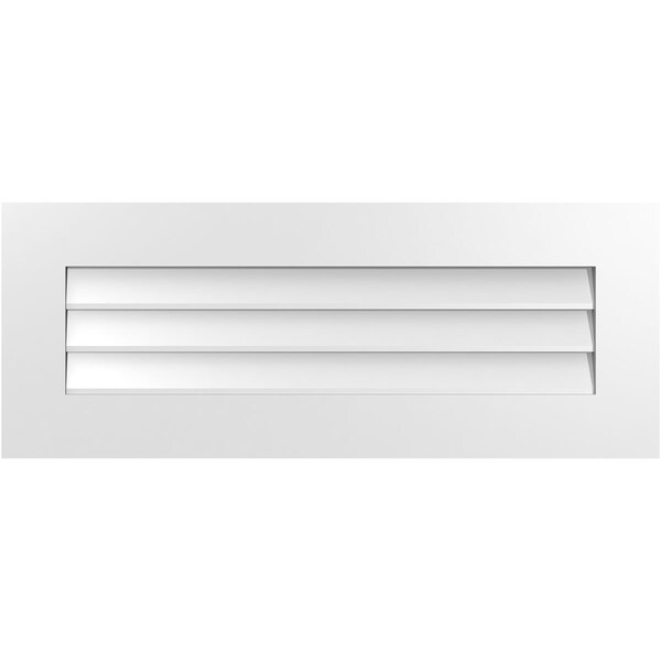 Ekena Millwork Vertical Surface Mount PVC Gable Vent: Non-Functional, w/3-1/2"W x 1"H, Standard Frame, 36"W x 14"H - GVPVE36X1401SN