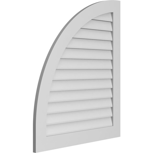 Ekena Millwork Quarter Round Top Left Surface Mount PVC Gable Vent w/ 3-1/2"W x 1"P Standard Frame, 34"W x 40"H - GVPQL34X4001SN