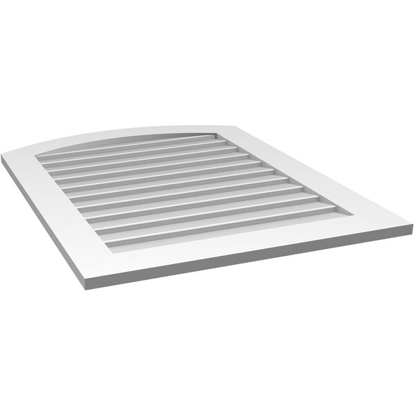 Ekena Millwork Arch Top Surface Mount PVC Gable Vent: Functional, w/ 3-1/2"W x 1"P Standard Frame, 30"W x 38"H - GVPAR30X3801SF
