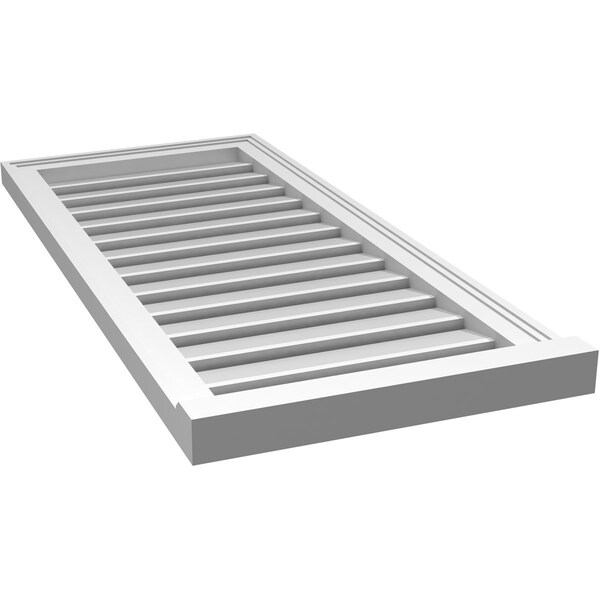 Ekena Millwork Vertical Surface Mount PVC Gable Vent: Functional, w/ 2"W x 2"P Brickmould Sill Frame, 18"W x 40"H - GVPVE18X4003SF