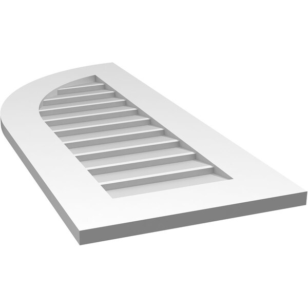 Ekena Millwork Quarter Round Top Left Surface Mount PVC Gable Vent w/ 3-1/2"W x 1"P Standard Frame, 16"W x 36"H - GVPQL16X3601SN