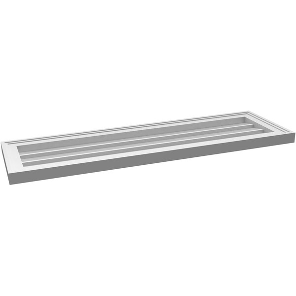 Ekena Millwork Vertical Surface Mount PVC Gable Vnt: Non-Functional, w/2"W x 1-1/2"H, Brickmould Frame, 40"W x 12"H - GVPVE40X1202SN