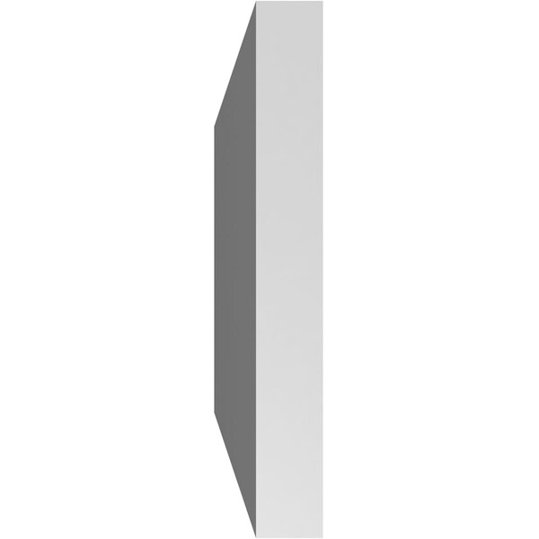 Ekena Millwork Vertical Surface Mount PVC Gable Vnt: Non-Functional, w/2"W x 1-1/2"H, Brickmould Frame, 40"W x 12"H - GVPVE40X1202SN