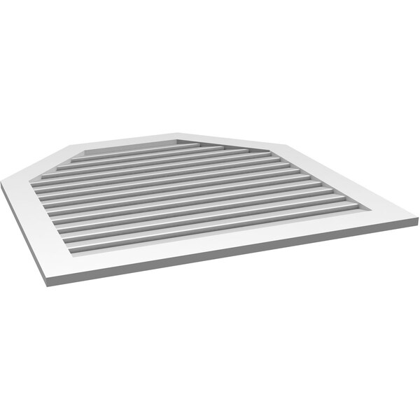 Ekena Millwork Octagonal Top Surface Mount PVC Gable Vent: Functional, w/ 3-1/2"W x 1"P Standard Frame, 42"W x 42"H - GVPOT42X4201SF