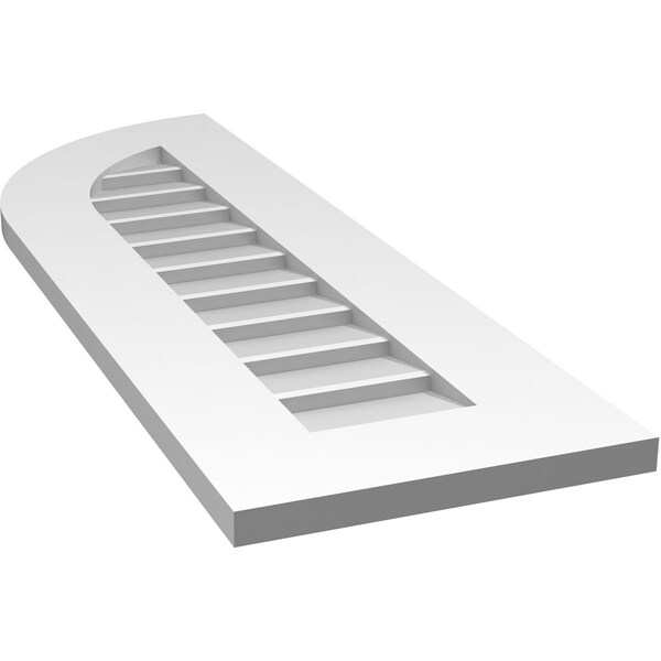 Ekena Millwork Quarter Round Top Left Surface Mount PVC Gable Vent w/ 3-1/2"W x 1"P Standard Frame, 12"W x 36"H - GVPQL12X3601SN