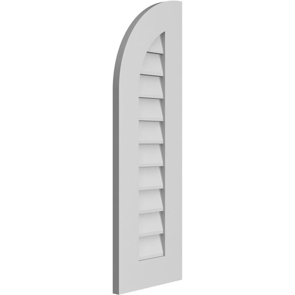 Ekena Millwork Quarter Round Top Left Surface Mount PVC Gable Vent w/ 3-1/2"W x 1"P Standard Frame, 12"W x 36"H - GVPQL12X3601SN
