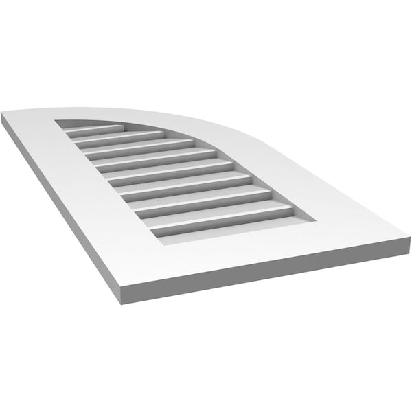 Ekena Millwork Quarter Round Top Right Surface Mount PVC Gable Vent w/ 3-1/2"W x 1"P Standard Frame, 16"W x 32"H - GVPQR16X3201SF
