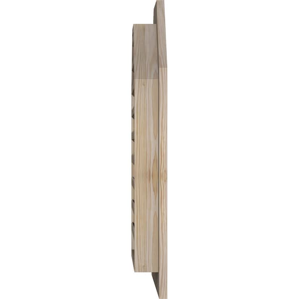Ekena Millwork Octagonal Top Gable Vent Functional, Pine Gable Vent w/ 1" x 4" Flat Trim Frame, 16"W x 22"H - GVWOT16X2201SFUPI