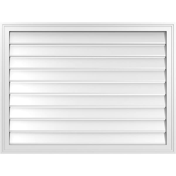 Ekena Millwork Vertical Surface Mount PVC Gable Vent: Functional, w/ 2"W x 1-1/2"P Brickmould Frame, 40"W x 30"H - GVPVE40X3002SF