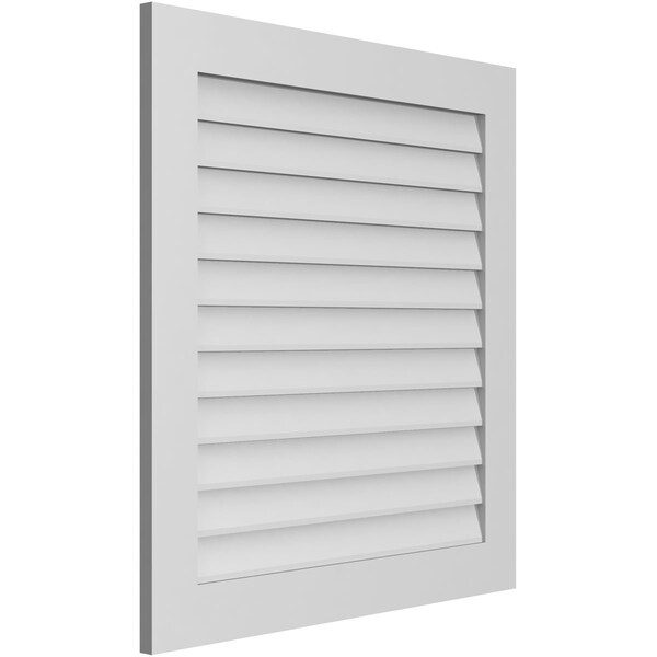 Ekena Millwork Vertical Surface Mount PVC Gable Vent: Non-Functional, w/3-1/2"W x 1"H, Standard Frame, 34"W x 36"H - GVPVE34X3601SN