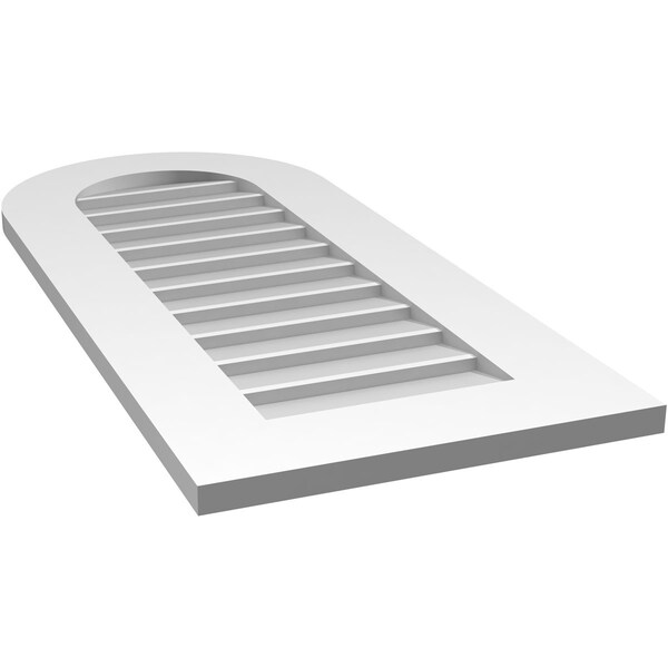 Ekena Millwork Round Top Surface Mount PVC Gable Vent: Non-Functional, w/ 3-1/2"W x 1"P Standard Frame, 16"W x 36"H - GVPRT16X3601SN