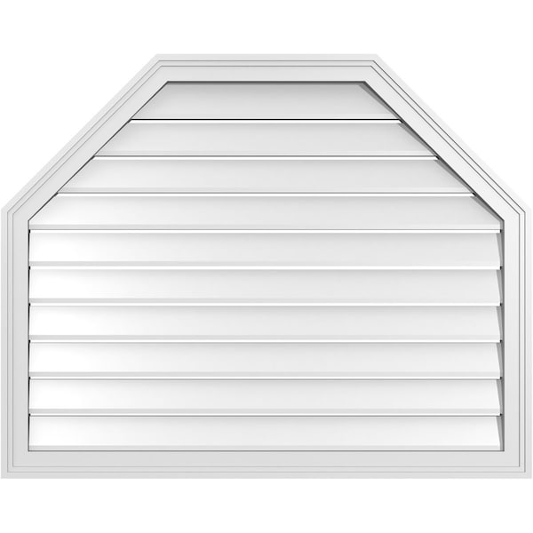 Ekena Millwork Octagonal Top Surface Mount PVC Gable Vent w/ 2"W x 1-1/2"P Brickmould Frame, 40"W x 32"H - GVPOT40X3202SF
