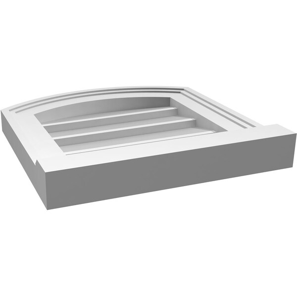 Ekena Millwork Arch Top Surface Mount PVC Gable Vent: Functional, w/ 2"W x 2"P Brickmould Sill Frame, 14"W x 14"H - GVPAR14X1403SF