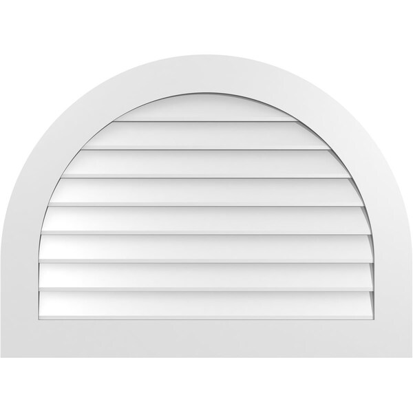 Ekena Millwork Round Top Surface Mount PVC Gable Vent: Non-Functional, w/ 3-1/2"W x 1"P Standard Frame, 38"W x 28"H - GVPRT38X2801SN