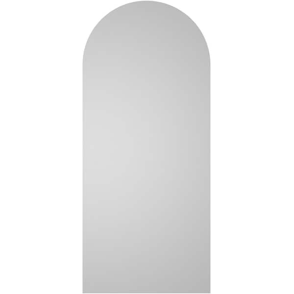 Ekena Millwork Round Top Surface Mount PVC Gable Vent: Non-Functional, w/ 3-1/2"W x 1"P Standard Frame, 14"W x 32"H - GVPRT14X3201SN
