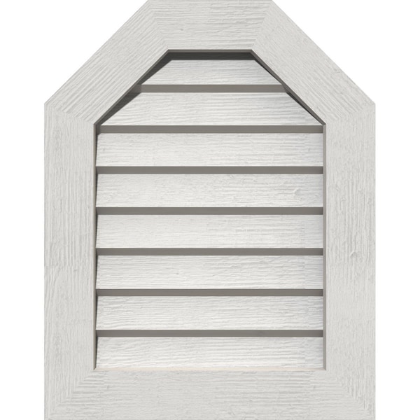 Ekena Millwork Octagonal Top Gable Vent Western Red Cedar Gable Vent w/Decorative Face Frame, 30"W x 22"H - GVWOT30X2202RDPWR