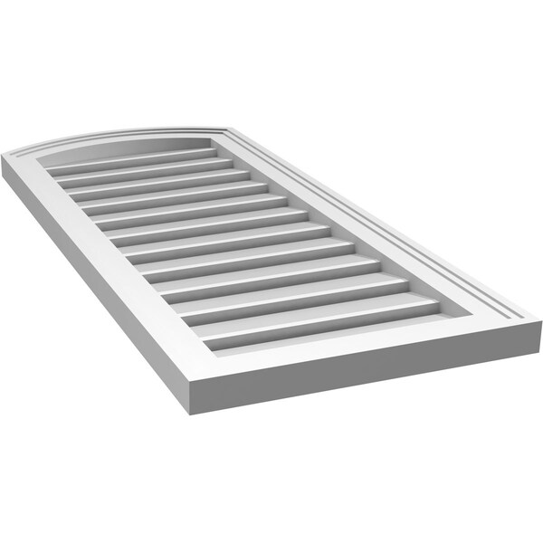 Ekena Millwork Arch Top Surface Mount PVC Gable Vent: Non-Functional, w/2"W x 1-1/2"P Brickmould Frame, 16"W x 34"H - GVPAR16X3402SN