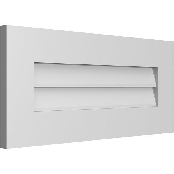 Ekena Millwork Vertical Surface Mount PVC Gable Vent: Non-Functional, w/ 3-1/2"W x 1"P Standard Frame, 28"W x 12"H - GVPVE28X1201SN