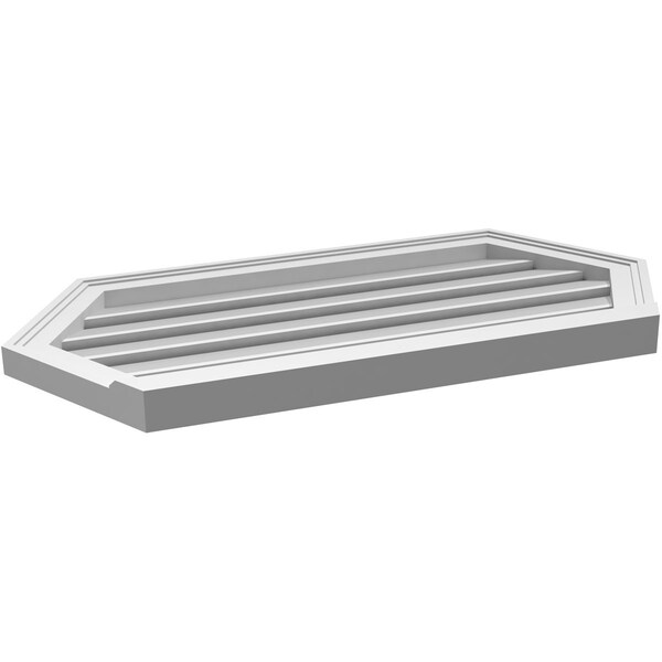 Ekena Millwork Half Round Surface Mount PVC Gable Vent: Functional, w/ 2"W x 2"P Brickmould Sill Frame, 36"W x 18"H - GVPHR36X1803SF