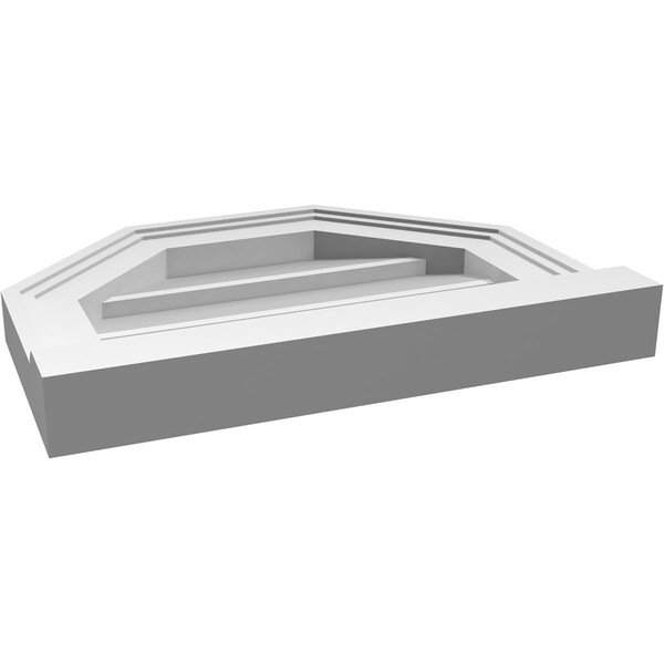 Ekena Millwork Octagonal Top Surface Mount PVC Gable Vent w/ 2"W x 2"P Brickmould Sill Frame, 16"W x 12"H - GVPOT16X1203SN