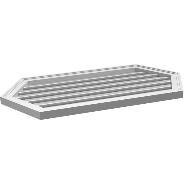 Ekena Millwork Half Round Surface Mount PVC Gable Vent: Functional, w/ 2"W x 1-1/2"P Brickmould Frame, 40"W x 20"H - GVPHR40X2002SF