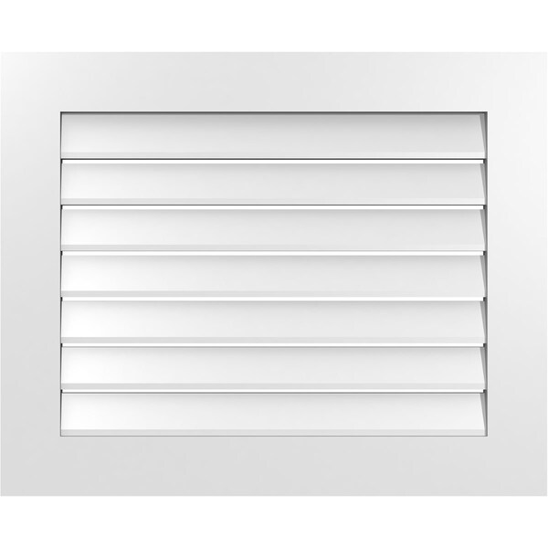 Ekena Millwork Vertical Surface Mount PVC Gable Vent: Functional, w/ 3-1/2"W x 1"P Standard Frame, 32"W x 26"H - GVPVE32X2601SF