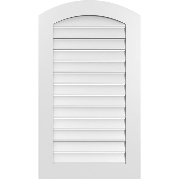 Ekena Millwork Arch Top Surface Mount PVC Gable Vent: Non-Functional, w/ 3-1/2"W x 1"P Standard Frame, 24"W x 40"H - GVPAR24X4001SN