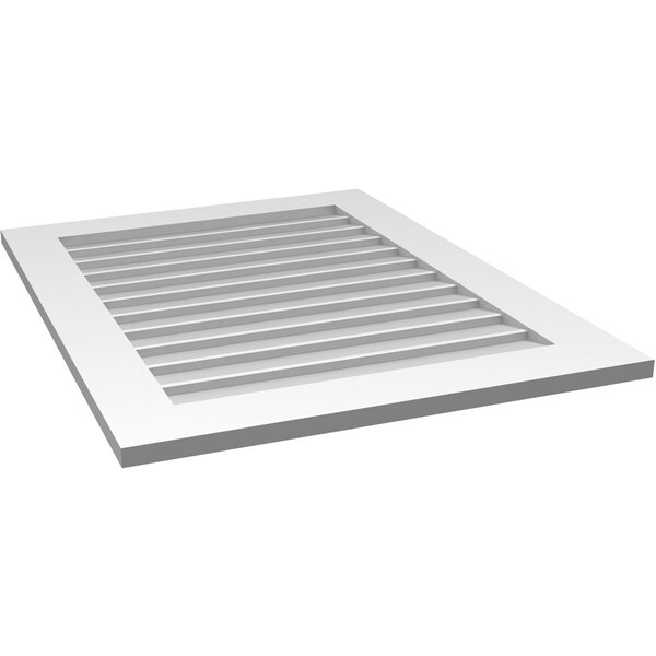 Ekena Millwork Vertical Surface Mount PVC Gable Vent: Non-Functional, w/ 3-1/2"W x 1"P Standard Frame, 28"W x 36"H - GVPVE28X3601SN