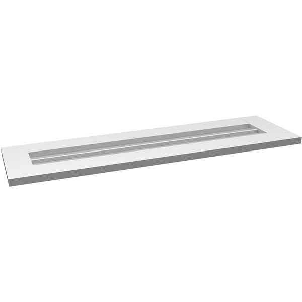Ekena Millwork Vertical Surface Mount PVC Gable Vent: Non-Functional, w/3-1/2"W x 1"H, Standard Frame, 42"W x 12"H - GVPVE42X1201SN