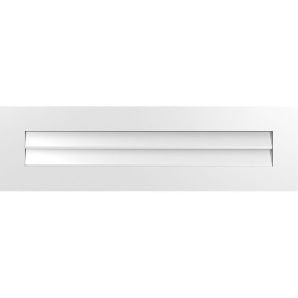 Ekena Millwork Vertical Surface Mount PVC Gable Vent: Non-Functional, w/3-1/2"W x 1"H, Standard Frame, 42"W x 12"H - GVPVE42X1201SN