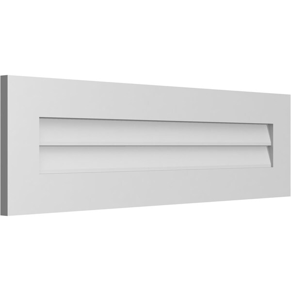 Ekena Millwork Vertical Surface Mount PVC Gable Vent: Non-Functional, w/3-1/2"W x 1"H, Standard Frame, 42"W x 12"H - GVPVE42X1201SN