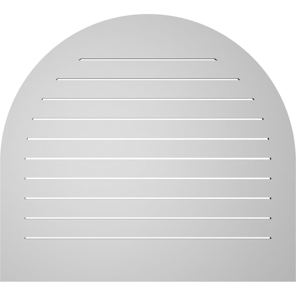 Ekena Millwork Round Top Surface Mount PVC Gable Vent: Functional, w/ 3-1/2"W x 1"P Standard Frame, 42"W x 38"H - GVPRT42X3801SF