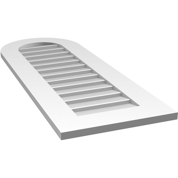 Ekena Millwork Round Top Surface Mount PVC Gable Vent: Non-Functional, w/ 3-1/2"W x 1"P Standard Frame, 16"W x 42"H - GVPRT16X4201SN