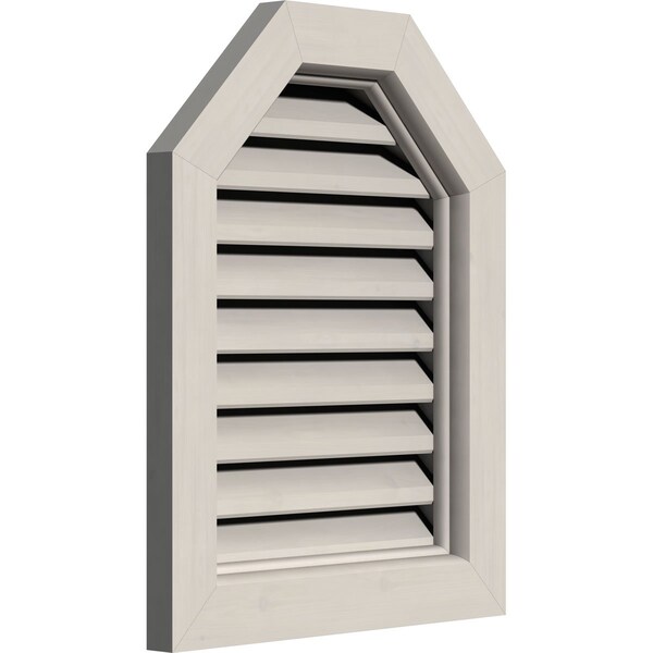 Ekena Millwork Octagonal Top Gable Vent Western Red Cedar Gable Vent w/Brick Mould Face Frame, 36"W x 28"H - GVWOT36X2800SFPWR