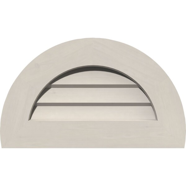Ekena Millwork Half Round Gable Vnt Non-Functional Western Red Cedar Gable Vnt w/Decorative Face Frame, 14"W x 7"H - GVWHR14X0702SDPWR