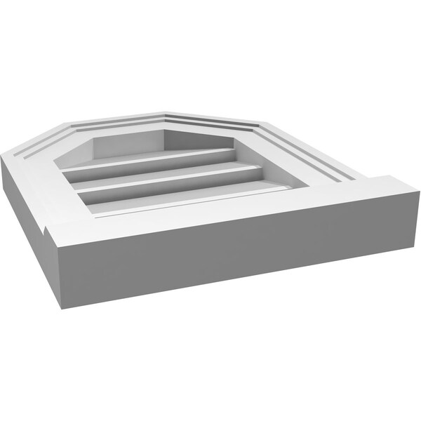 Ekena Millwork Octagonal Top Surface Mount PVC Gable Vent w/ 2"W x 2"P Brickmould Sill Frame, 12"W x 14"H - GVPOT12X1403SF