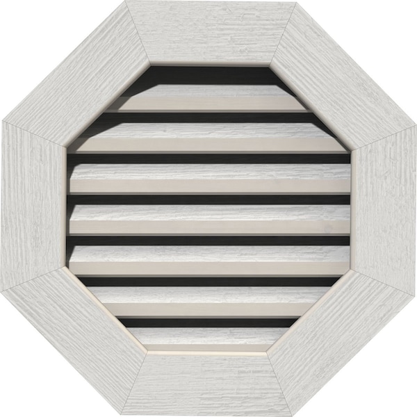 Ekena Millwork Octagonal Gable Vent Functional, Western Red Cedar Gable Vent w/1" x 4" Flat Trim Frame, 18"W x 18"H - GVWOC18X1801RFPWR