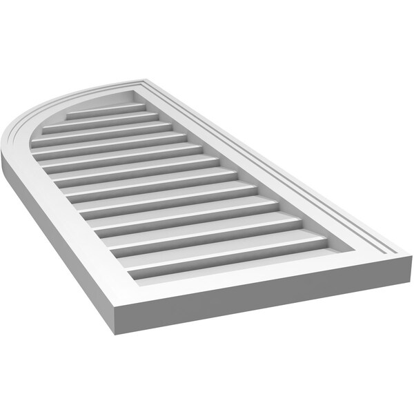 Ekena Millwork Quarter Round Top Left Surface Mount PVC Gable Vent w/ 2"W x 1-1/2"P Brickmould Frame, 16"W x 38"H - GVPQL16X3802SF